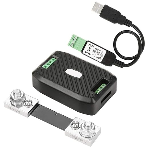 Oumefar DC Voltage Current Power Energy Consumption Meter Communication Module High Precision Power Analyzer with Voltage Measuring Range 0.05-300V (PZEM-017+100A+USB)