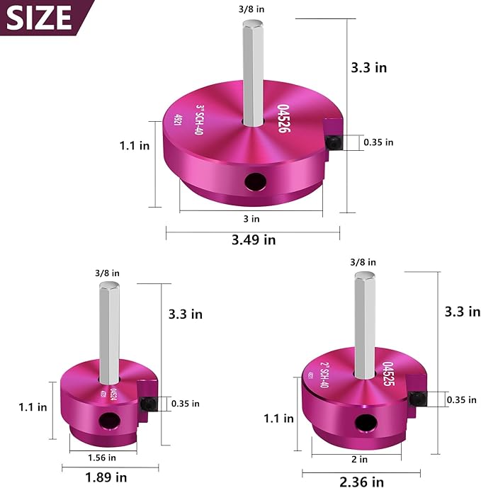 PVC Pipe Reamer 1-1/2",2",3" Reamers,PVC Fitting Saver Socket Saver for Plumbing,3-Piece Plastic Pipe Reamer Tool Kit for Sch.40 CPVC ABS Hub Fittings,Fit 1/2" Drills,1/4" Hex Shaft,for Pipes Cleaning