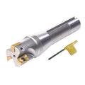 R8 Shank Indexable 1-1/4" End Mill, 1-1/4" Diameter 90 Degree High Speed Milling Cutter with Replaceable Carbide Insert