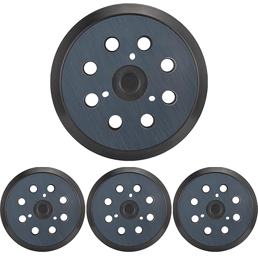 4 Pack 5" 8 Hole Hook & Loop Replacement Sander Pads Compatible with Makita Orbital Sander BO5010 BO5030K BO5031K BO5041K, Replacement Parts #743081-8/743051-7 (3 Screw Holes Sander Pads
