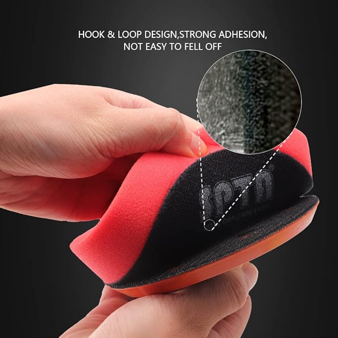 Buffing Polishing Pads, 5'' Orbital Buffer Pads Hook and Loop Buffing Pads, Foam Polish Pad 5 Grits From Coarse to Fine for 5 Inch DA Rotary polisher and Air Polisher Compounding, Polishing and Waxing