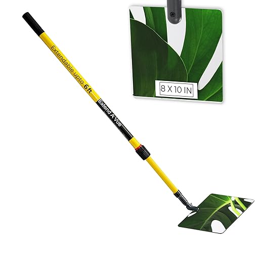 Telescoping Inspection Mirror - Standard Fiberglass, Lightweight & Durable, 3 ft - 6 ft Pole, 8 x 10 inch Acrylic Mirror