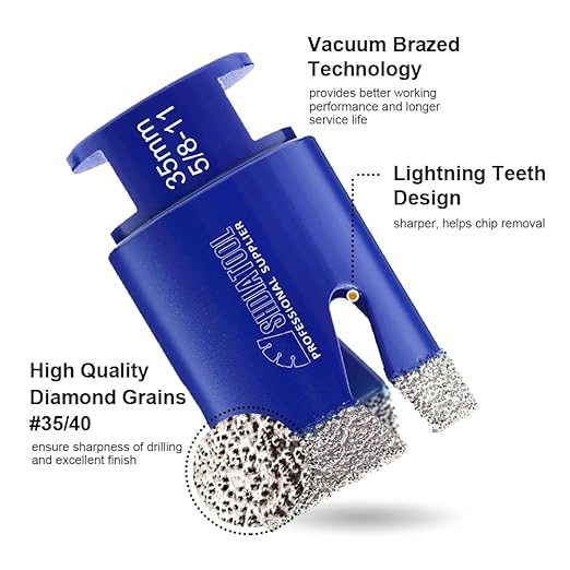 SHDIATOOL Diamond Drill Core Bits,Tile Drilling Core Hole Saw Cutter for Porcelain Marble Ceramic Granite with SDS Plus Adapter 8pcs(20/25/35/50/75/100/2inch/SDS)