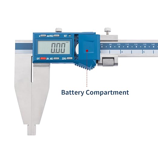 Dasqua 0-12"/300mm Heavy Duty Long Jaw Absolute Origin Digital Caliper, IP54 Stainless Steel Electronic Measuring Tool, in/mm Conversion, Accurary ±0.002"/0.04mm, Resolution 0.0005"/0.01mm