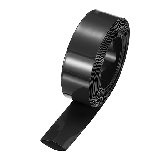 MECCANIXITY Battery Wrap PVC Heat Shrink Tubing 14mm Dia 23mm Flat 33 Feet(10meters) Black Good Insulation for Battery Pack