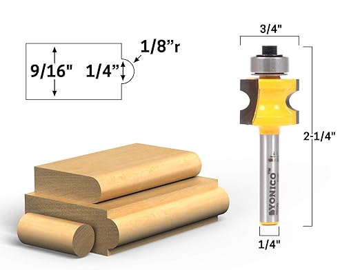 YONICO Bullnose Router Bit (1/4" Bead - 1/4" Shank)