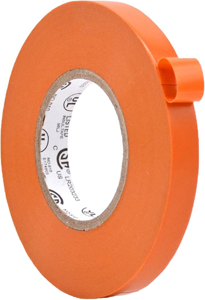 WOD ETC766 Professional Grade General Purpose Orange Electrical Tape UL/CSA Listed core. Vinyl Rubber Adhesive Electrical Tape: 3/8 inch X 66 ft - Use at No More Than 600V & 176F (Pack of 1)