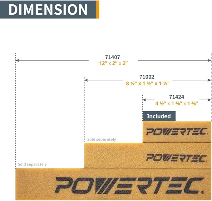 POWERTEC 71424 Abrasive Cleaning Stick for Sanding Belts & Discs 4-1/2" 2PK | Natural Rubber Eraser - Woodworking Shop Tools for Sanding Perfection