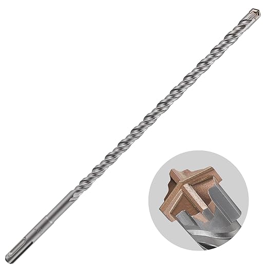 Concrete Drill Bit lengthening 3pcs 7/16" X 12"-10" Cross-Type Double Thread Carbide Material Suitable for Concrete, Brick, Cement Walls, Stone, Extra Long Hammer Drill Bits for Concrete