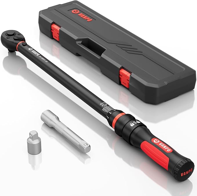 Torque Wrench 1/2-Inch Drive, 30-250 ft.lb/40.7-339 Nm, 21.65“, 72 Tooth, TRP+ABS Plastic Handle, Heavy Duty Wrench for Automotive, Truck, and Industrial Machinery Repairs
