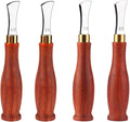 UOOU 4 PCS Leather Edge Creaser,1.0/1.5/2.0/2.5mm Professional Leather Tool,Edge Creaser Stainless Steel Red Wood Handle Tool for Beginners DIY Leather Craft
