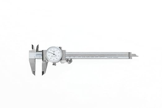 PEC Dial Caliper 0-150mm, Stainless Steel Precision Measuring Tool with Shock-Proof Dial, High Accuracy ±0.01mm