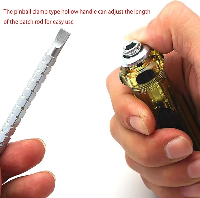 Buspoll small screwdriver with Reversible Magnetic Tips - Adjustable Length -#2 Phillips, Slotted 1/4” flat head and Phillips screw driver