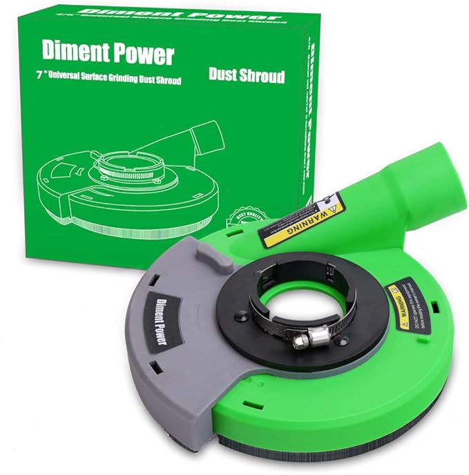 Diment Power Universal Surface Grinding Dust Shroud for Angle Grinder 7-Inch. Collect Grinding Dust-Wood, Stone, Cement, Marble, Rock,Granite, Concrete