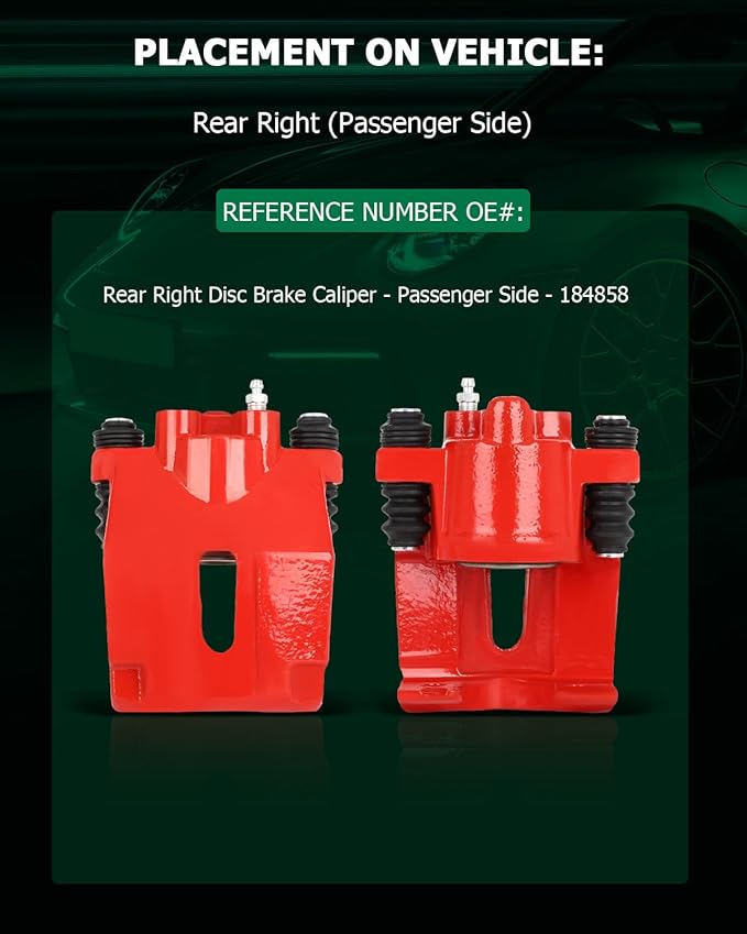 SCITOO Rear Right Brake Caliper Without Bracket 184858 Red Compatible For Ford For F-150 2004-2011 For Ford For Lobo 2005-2009 For Lincoln Mark LT 2006-2008 2010-2011
