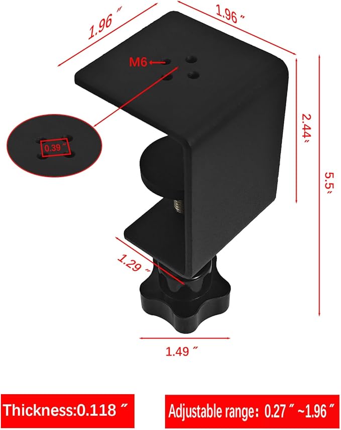 6 Pack Heavy Duty C Clamp & Desk Clamp | Wide Jaw Metal Woodworking Clamps, Adjustable Shelf Clamps for Desk Extension/Panel Work (Sturdy Multi-Purpose Clamping Tool)