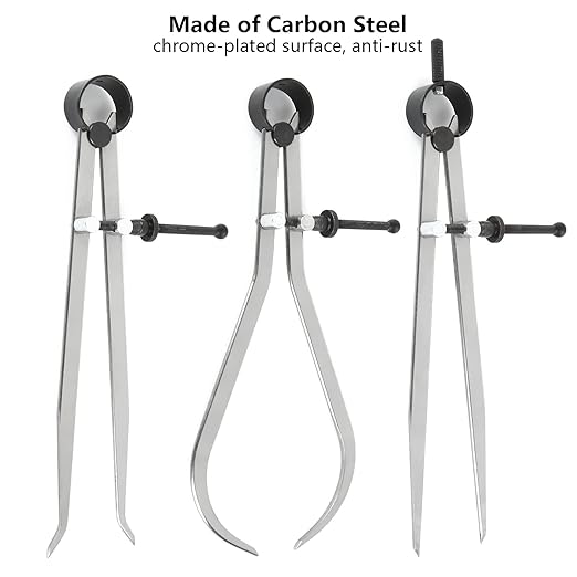Acrux7 3Pcs 8 Inch Long Spring Caliper Set, Carbon Steel Outside Divider Caliper Compass, Calipers Measuring Tool for Wood Turning Lathe Projects
