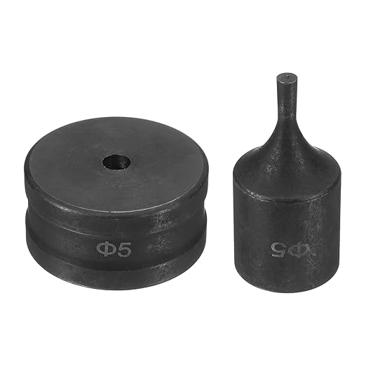 HARFINGTON Hydraulic Hole Punch Die Φ5mm Round Hole 40Cr Steel Electric Punching Kit for CH70 Electric Punching Machine, Black