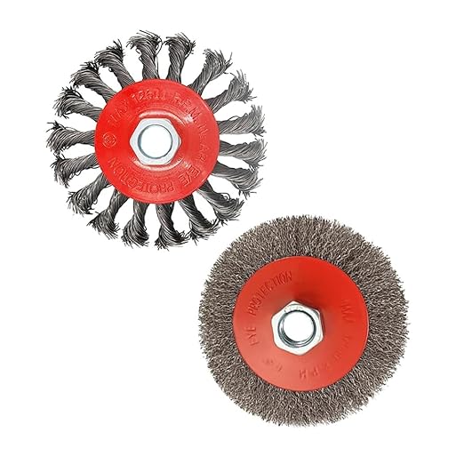 Wire Wheel Brush for 4-1/2" Angle Grinder 4 Inch Wire Wheel Set 5/8"-11 Threads Arbor - 2pcs