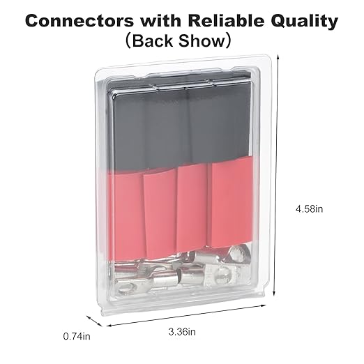 Thick Copper Electric Wire Lugs,10Pcs Tinned Copper Gauge 6Awg-5/16(M8) Ring Heavy Duty Battery Cable Lugs Ends Ring Terminals Connectors with 10Pcs 3:1 Heat Shrink Tubing Assortment Kit