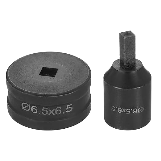 HARFINGTON Hydraulic Hole Punch Die 6.5x6.5mm Square Hole 40Cr Steel Electric Punching Kit for CH70 Electric Punching Machine, Black
