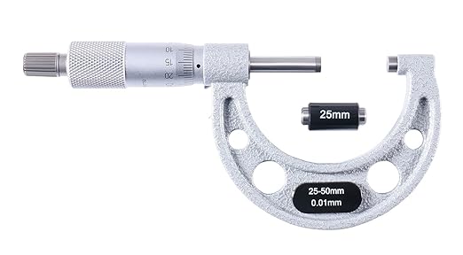 Accusize Industrial Tools 25-50mm by 0.01mm Ultra-Precision Outside Micrometer, EG00-0050
