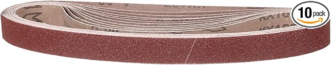 1-1/8 x 21 Inch Sanding Belt, 10 Pcs 80 Grit Knife Sharpener Belts Work Sharpening for Belt Sander Knife Carving Tool Metal Working