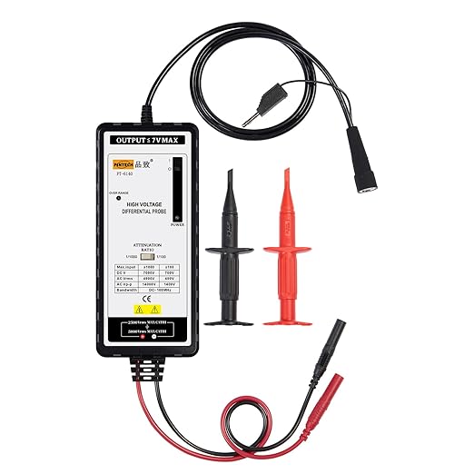 PINTECH Oscilloscope Probe 14kV, 100MHz High Voltage Differential Probe kit 3.5ns Rise Time 100X/1000X Attenuation Rate, PT-6140