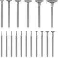 Stone Carving Set Diamond Burr Bits Compatible with Dremel, 17PCS Polishing Kits Rotary Tools Accessories with 2.35mm 3mm Shank T Shape for Carving, Engraving, Grinding, Stone, Rocks, Jewelry, Glass
