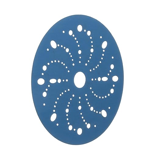 3M Hookit Blue Abrasive Discs 36184, Multi-Hole, 6 in, 800+ Grade, Pack of 50, Virtually Dust-Free, for Auto Sanding, Body Repair, Featheredging, Primer Sanding, Paint Preparation, E-Coat Sanding