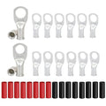 8Pcs 8 AWG 3/8" Stud and 8Pcs 8 AWG 5/16" Stud Heavy Duty Tinned Copper Wire Lugs with 16Pcs Heat Shrink Tubing Ring Terminals 8 Gauge Battery Cable Ends Bare Copper Eyelets
