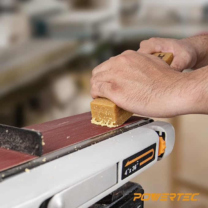 POWERTEC 71407-P2 Abrasive Cleaning Stick for Sanding Belts & Discs 12" 2PK | Natural Rubber Eraser - Woodworking Shop Tools for Sanding Perfection