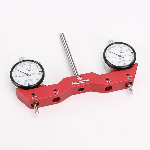 Precise Mill and Lathe Tramming System Tool, Machine Calibration for CNC Router and Mini Mill, 0.001” Dual Dial Indicators, 1/4" Shank