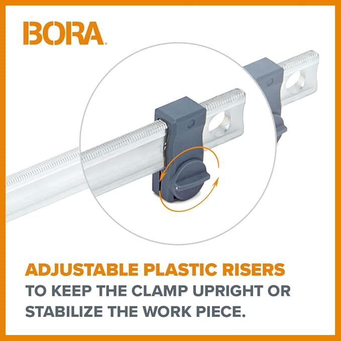 Bora 18" Parallel Clamp Set, 2 Pack of Woodworking Clamps with Rock-Solid, Even Pressure, 571118T, Rustic Brown
