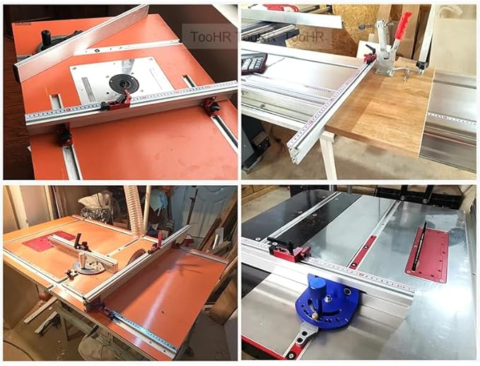 75 Type Table Saw Fence, Aluminum Miter Fence, Miter Gauge Fence, Multi T-Track Fence for Woodworking (Sliver)