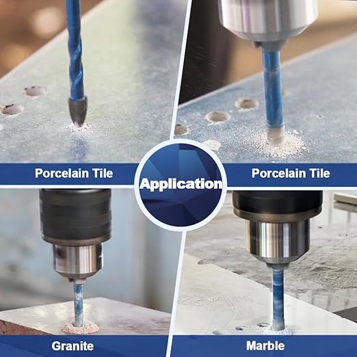 Diamond Drill Bit - BRSCHNITT 10pcs Masonry Drill Bits Set for Porcelain Tile Ceramic Stone Granite Marble,Hex Shank Diamond Hole Saw Drill Bit