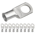 SELTERM 10pcs 2 AWG-1/2 Stud Tinned Copper Wire Lugs, Heavy Duty Battery Cable Ends,2 Gauge Ring Terminals, UL Battery Lugs Marine Grade Copper Eyelets Electrical Battery Terminal Connectors