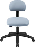 Chair Master FSS Series Square seat Medium (19"-27") seat Height Chair. Vinyl-for Office, Garage, Desk, Shop, Computer, Doctor, Medical, Easy to Clean! No Footring (Gray, Medium, _Standard Casters)
