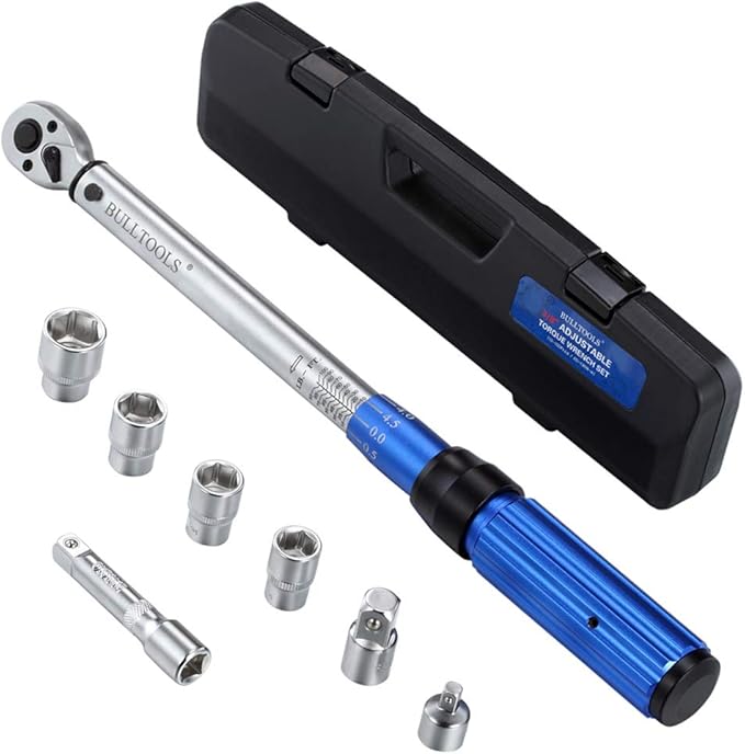 3/8-inch Drive Dual-Direction Click Torque Wrench Set 90-tooth High Accuracy Torque Wrench with Buckle (10-100ft.lb/20-135Nm)