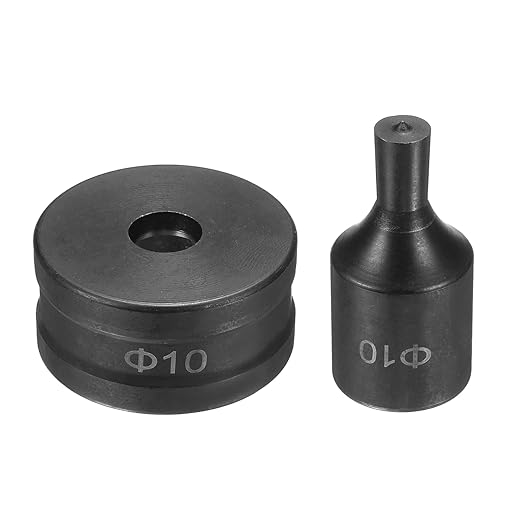 HARFINGTON Hydraulic Hole Punch Die Φ10mm Round Hole 40Cr Steel Electric Punching Kit for CH70 Electric Punching Machine, Black