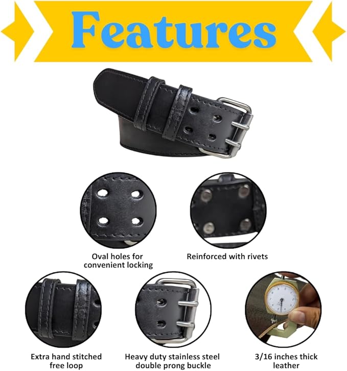 2 Inch Wide Leather Tool Belt for Men Work | Adjustable Oil tanned Belt | Carpenters, Electricians, Contractors