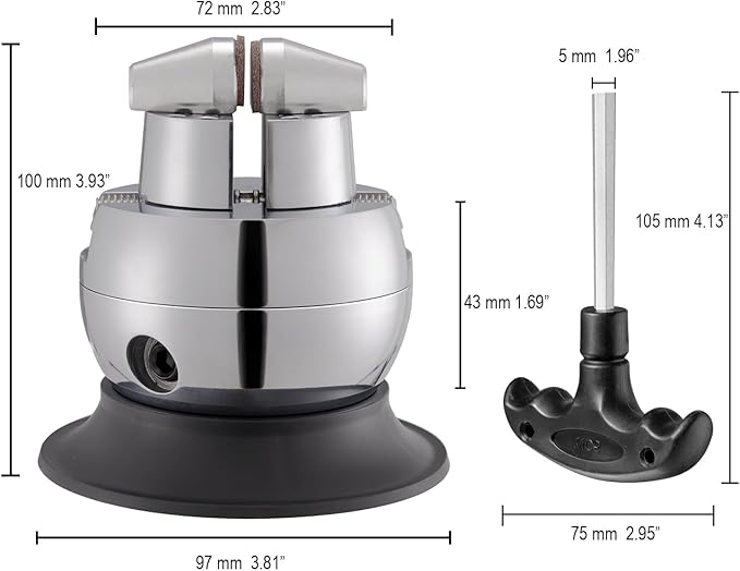 DZQ Ball Vise 3" Engraving Setting Tool 360°Rotation Professional Ball Vise 36PCS Attachment Jewelry Engraving Block Tools(Stainless Steel)