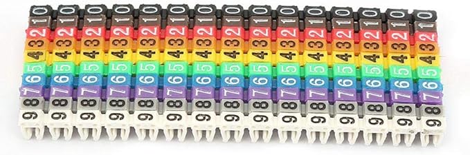 Clip on Wire Markers Wire Number Labels Colorful Cable Numbering Marker Tube for Marking The Color Coded Cables(150PCS KCM-1.5MM 1.5)