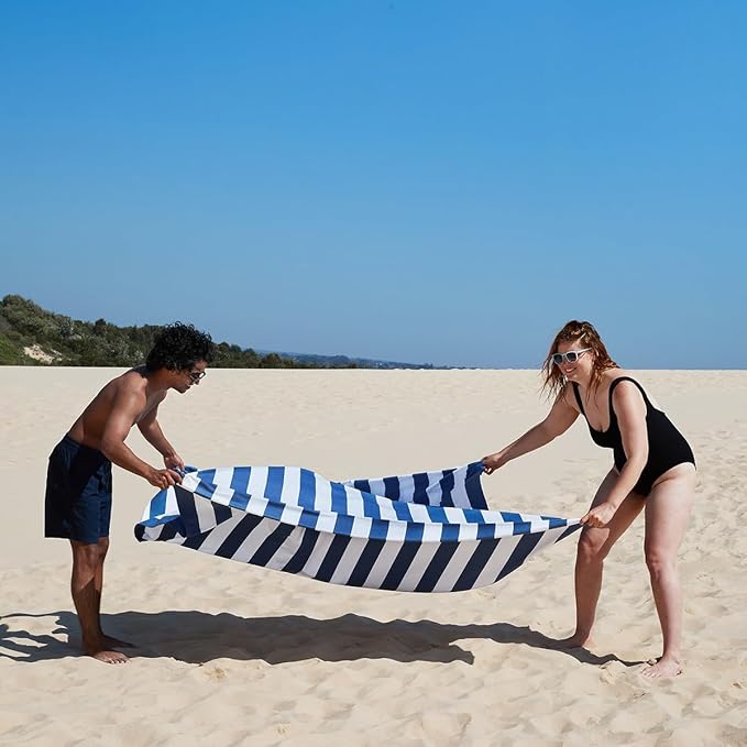 Dock & Bay Quick Drying Towel - for Sports & Gym - Compact, Lightweight - 100% Recycled - Includes Bag - Cabana - Whitsunday Blue, Double Extra Large (180x200cm, 70x78)