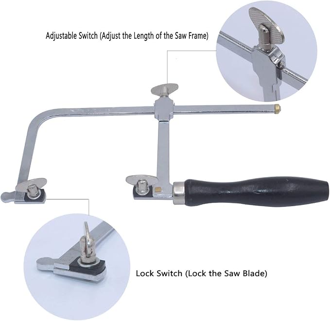 Jeweler's Saw Frame Adjustable with 144 Blades Professional Jewelry Making Kit