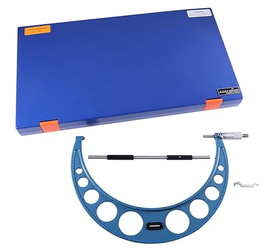 Accusize Industrial Tools 11-12'' Ultra-Precision Carbide Tipped M-Type Outside Micrometer, Resolution 0.0001'', Eg00-0012