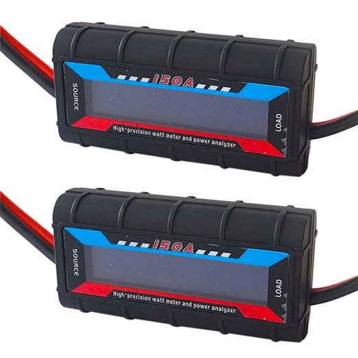2Pcs 150A RC Watt Meter, DC 0-60V High Precision Power Analyzer, Volt Amp Watt Checker with Digital LCD Screen for Voltage/Current/Power/Charge/Energy Measurement