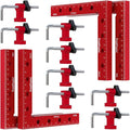 Fivepears 4 Pack 90 degree positioning square clamps set for woodworking, 6.3" x 6.3"(16 x 16cm) aluminum precision right angle corner clamp for square picture frame tool box cabinet drawer and wood