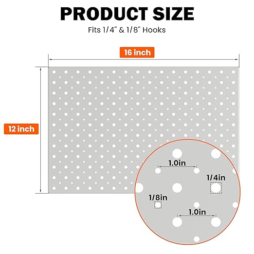 Metal Pegboard Panels 16×12 Inch, Wall-Mounted Tool Organizer Boards, Modular Pegboards for Garage, Workshop, Kitchen, Workbench, or Storage Room (3 PCS, Grey)