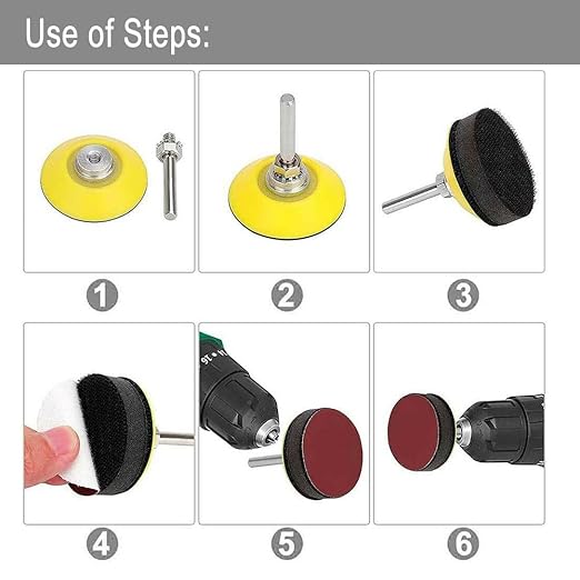 240Pcs 2 Inch Sanding Discs, Assorted 80 to 5000 Grit Silicon Carbide Hook & Loop Sandpaper with 1/4" 1/8" Shank Sanding Pads and Foam Buffering Pad for Wood Metal Car (2 inch 80-5000 Grit)